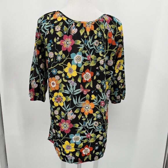 J.Crew Summer Beach Floral Butterfly Dress Size Medium Keyhole Neck - Picture 4 of 8